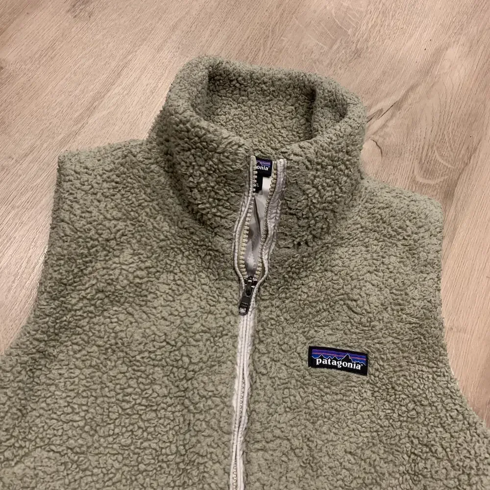 Patagonia Full Zip Los Gatos Fleece Vest Women's Medium M Tan Outdoor Hiking